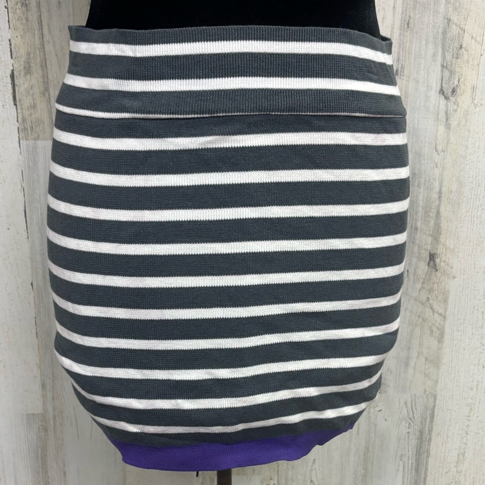 Poof! Striped‎ Stretchy Knit Mini Skirt